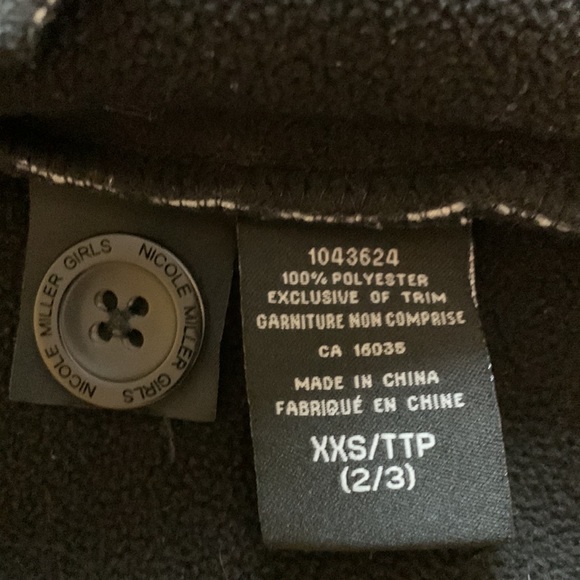 Nicole Miller girls fleece houndstooth coat size xxs (2/3) - Picture 5 of 6